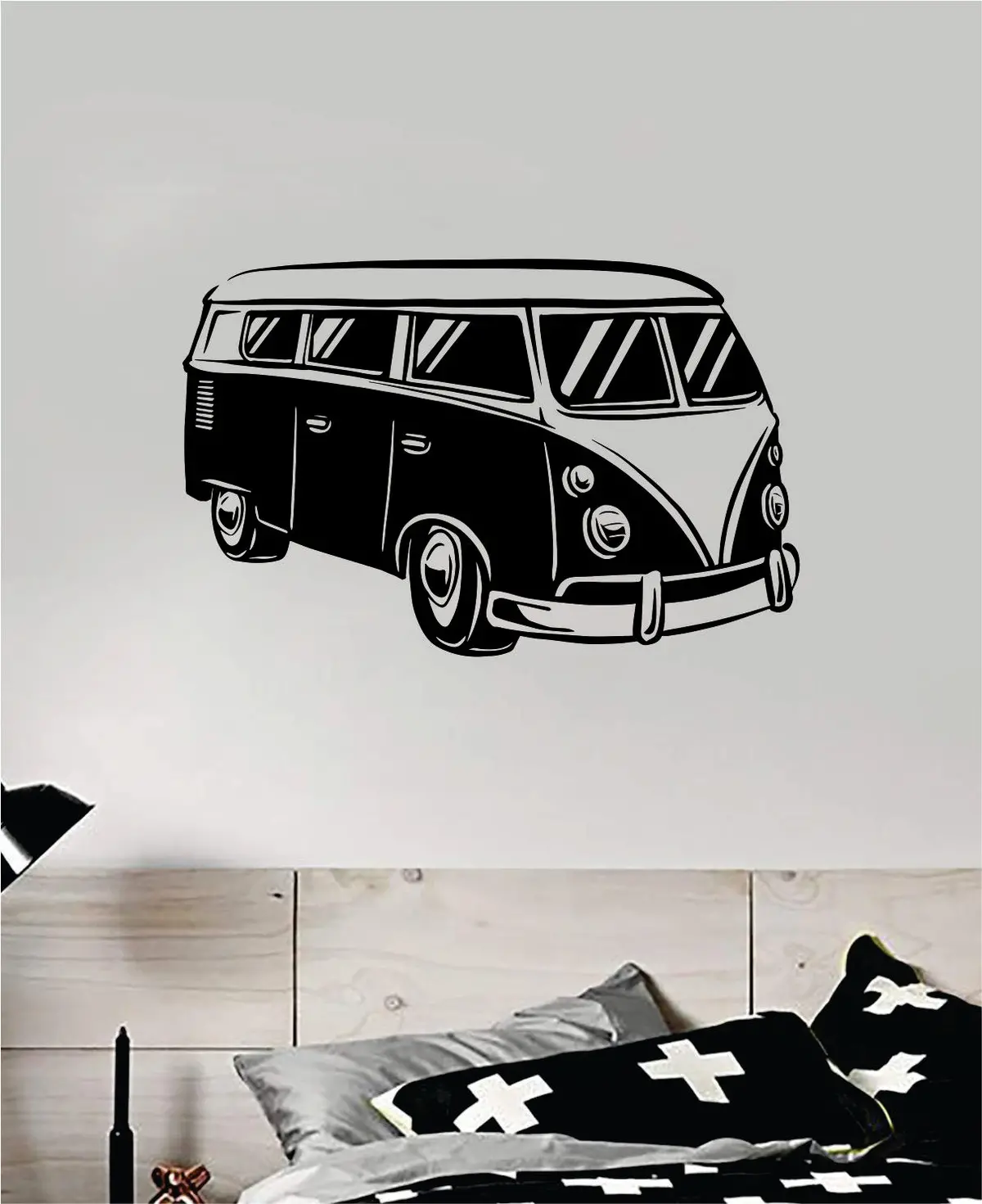 Vw Mini Bus V4 Wall Decal Home Decor Vinyl Sticker Art Bedroom Room Teen Kids Baby Girls Surf Car Volkswagen Hippie Travel 1