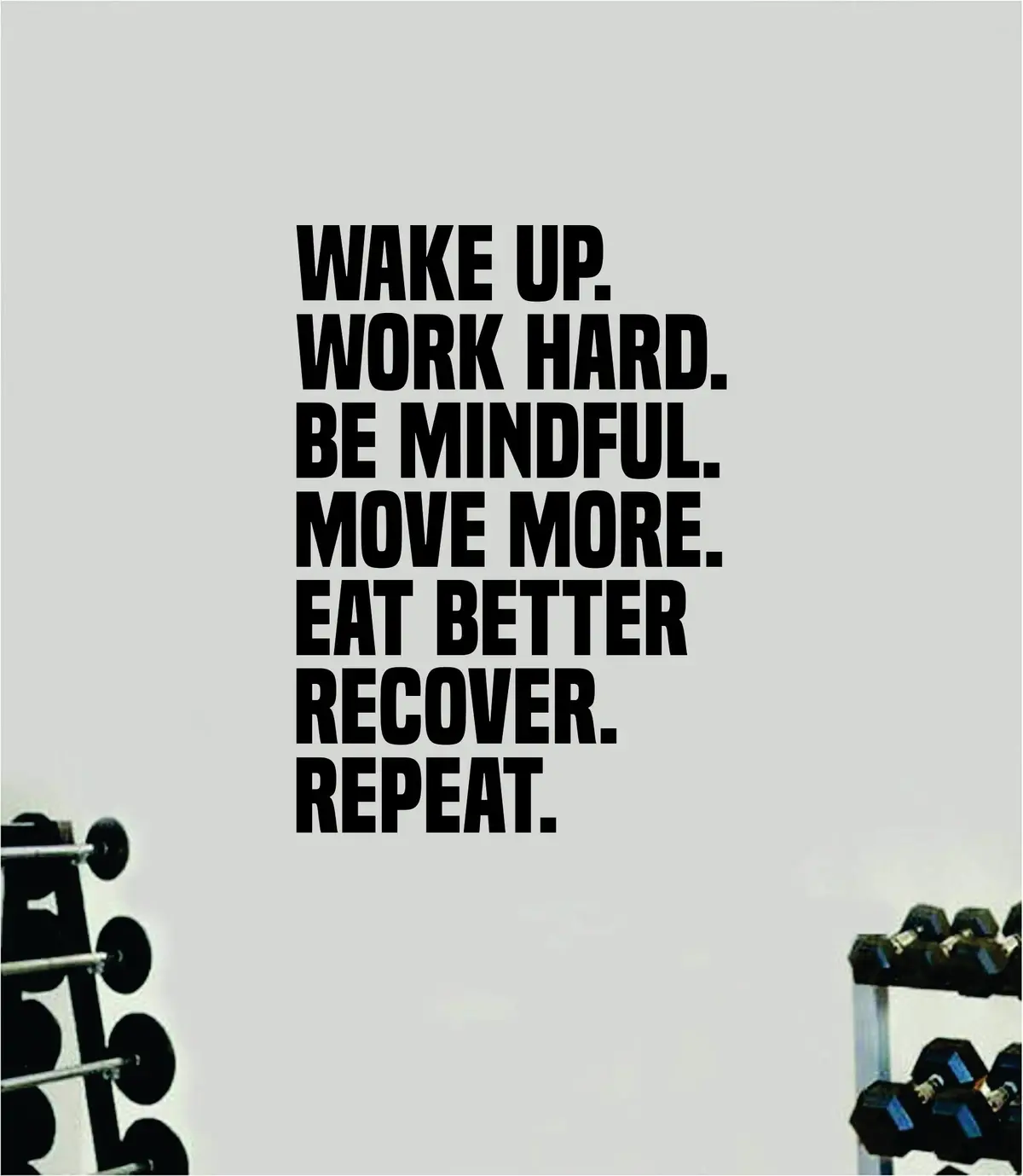 Wake Up Work Hard Quote Wall Decal Sticker Vinyl Art Decor Bedroom Room Boy Girl Inspirational Motivational Gym Fitness Health Exercise Lift Beast 1