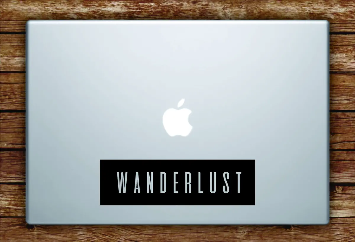 Wanderlust Rectangle Laptop Apple Macbook Quote Wall Decal Sticker Art Vinyl Explore Travel Hike Adventure 1