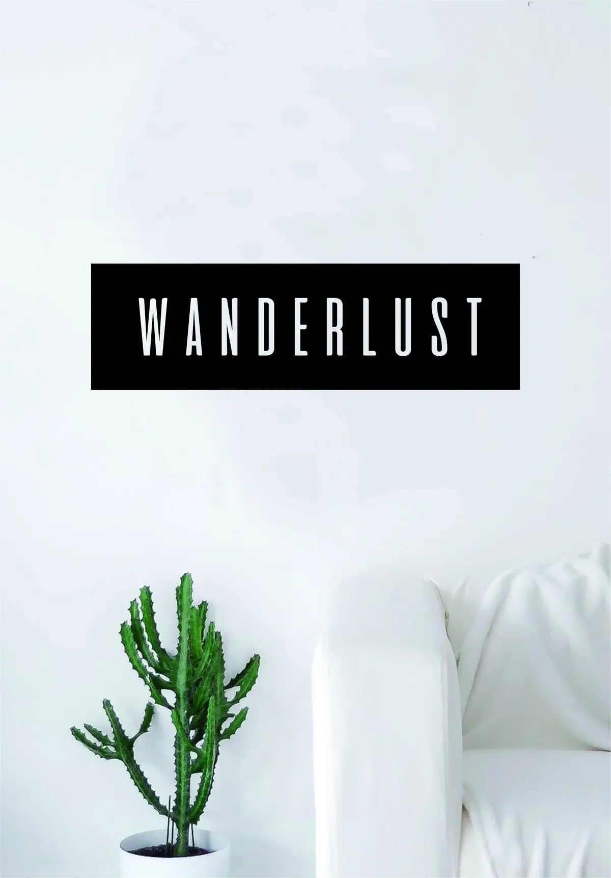 Wanderlust Rectangle Wall Decal Sticker Vinyl Art Bedroom Living Room Decor Quote Travel Explore Adventure 1