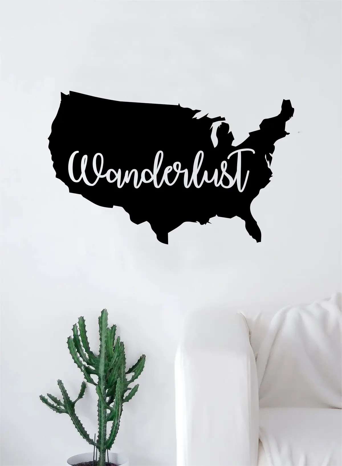 Wanderlust Usa America Quote Decal Sticker Wall Vinyl Art Wall Room Decor Inspirational Travel Adventure Explore 1