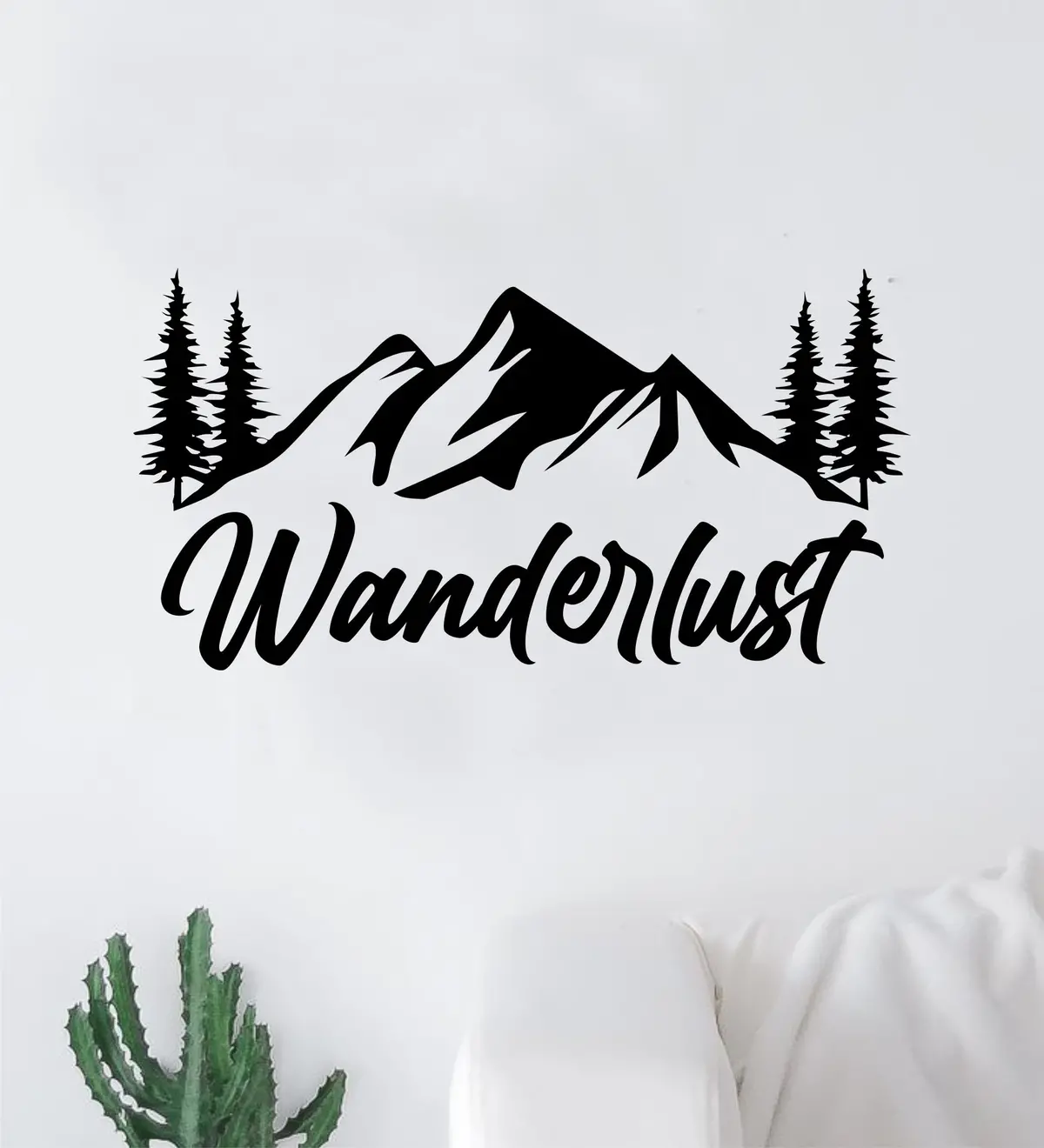 Wanderlust Mountains Trees Wall Decal Sticker Vinyl Art Decor Bedroom Boy Girl Baby Nursery Adventure Travel 1