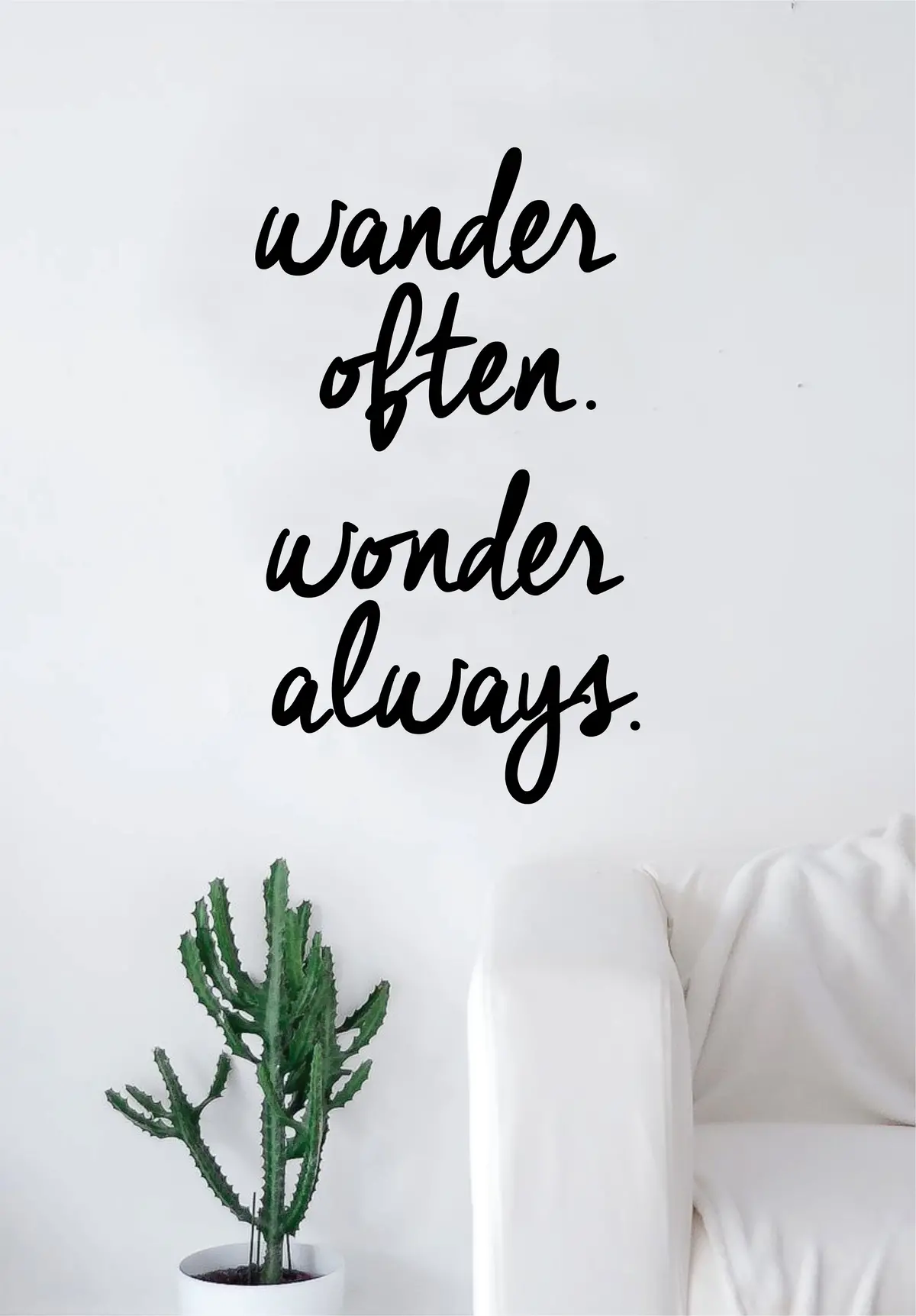 Wander Often Wonder Always Quote Wall Decal Sticker Room Bedroom Art Vinyl Decor Teen Inspirational Adventure Travel School Girls 1
