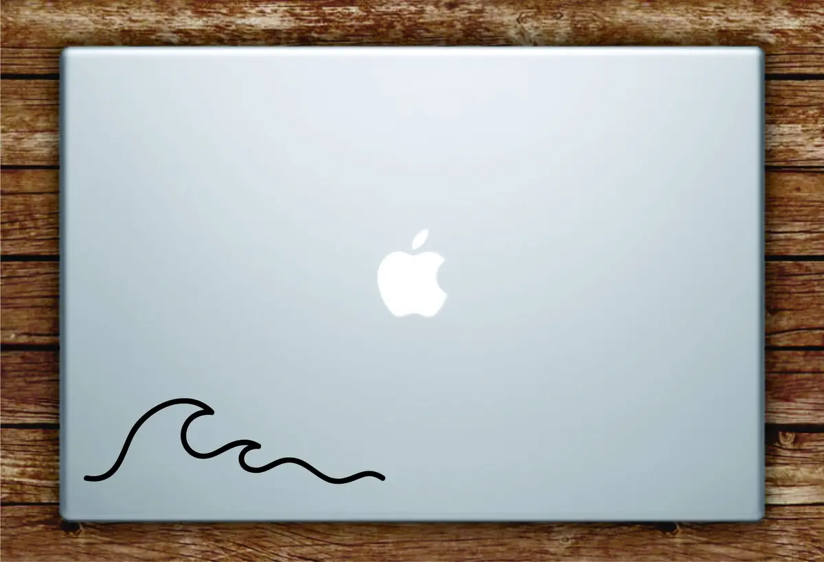 Wave Laptop Apple Macbook Car Quote Wall Decal Sticker Art Vinyl Beautiful Inspirational Wavy Surf Minimalist Indie Ocean Beach Travel 1