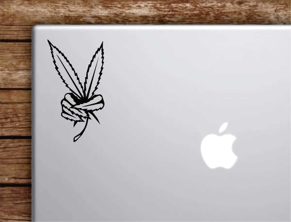 Leaf Peace Laptop Wall Decal Sticker Vinyl Art Quote Macbook Apple Decor Car Window Truck Teen Inspirational Girls Boys Funny 1