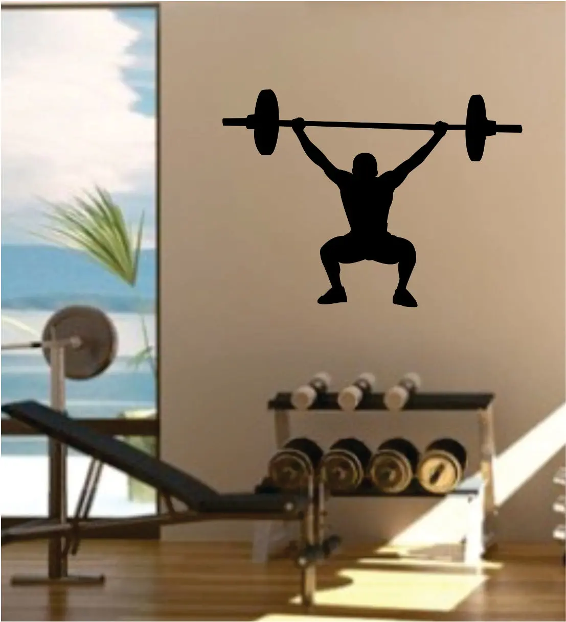 Weightlifter Decal Sticker Wall Vinyl Art Wall Bedroom Room Decor Motivational Inspirational Teen Sports Gym Fitness 1