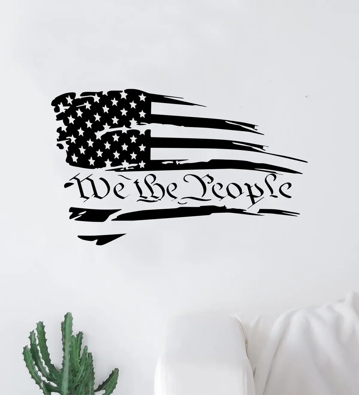 We The People Distressed American Flag Wall Decal Home Decor Art Sticker Vinyl Bedroom Boy Girl Teen Usa America 1