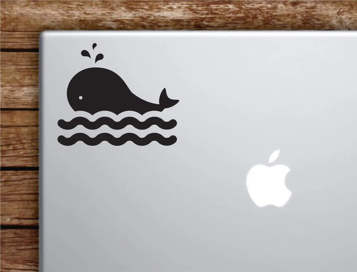 Whale Laptop Wall Decal Sticker Vinyl Art Quote Macbook Apple Decor Car Window Truck Teen Inspirational Girls Animals Ocean 1