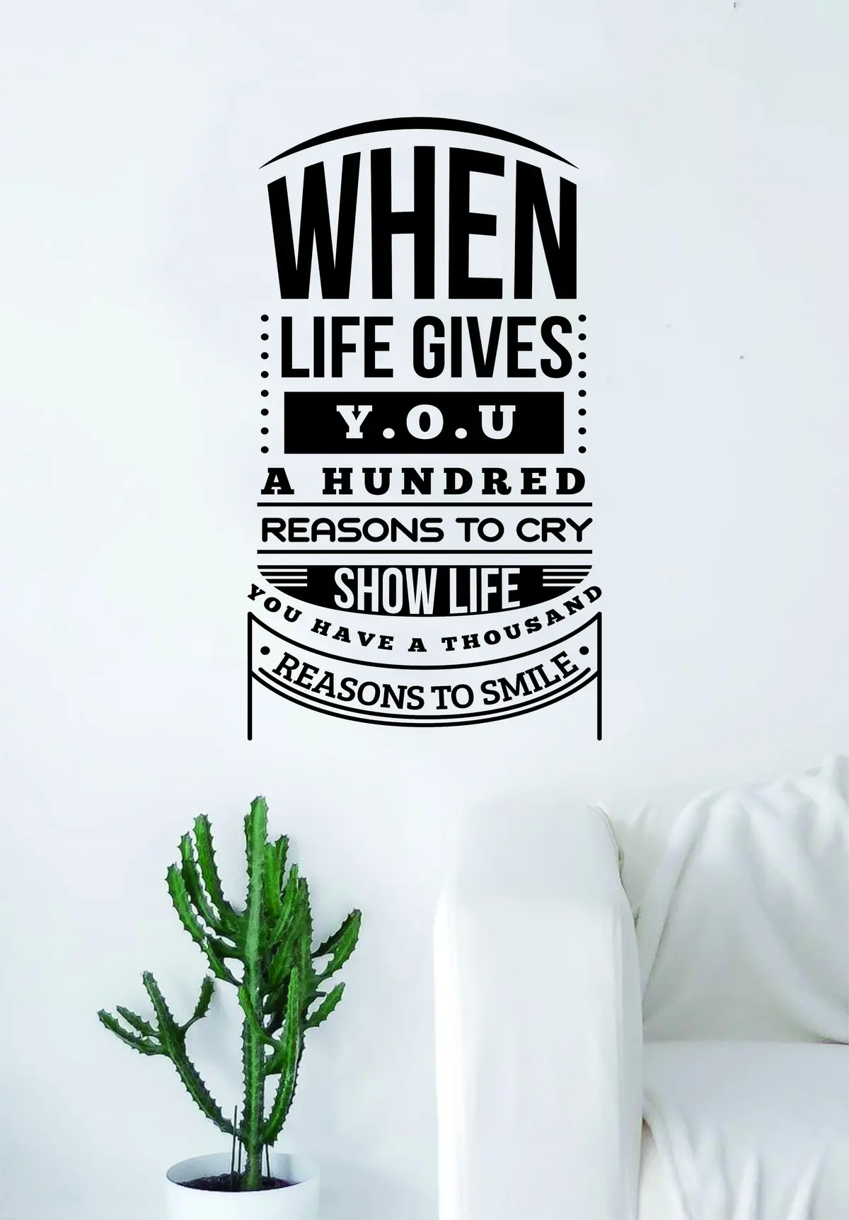 When Life Gives You Quote Wall Decal Sticker Bedroom Living Room Art Vinyl Beautiful Inspirational Motivational Teen Smile Good Vibes 1