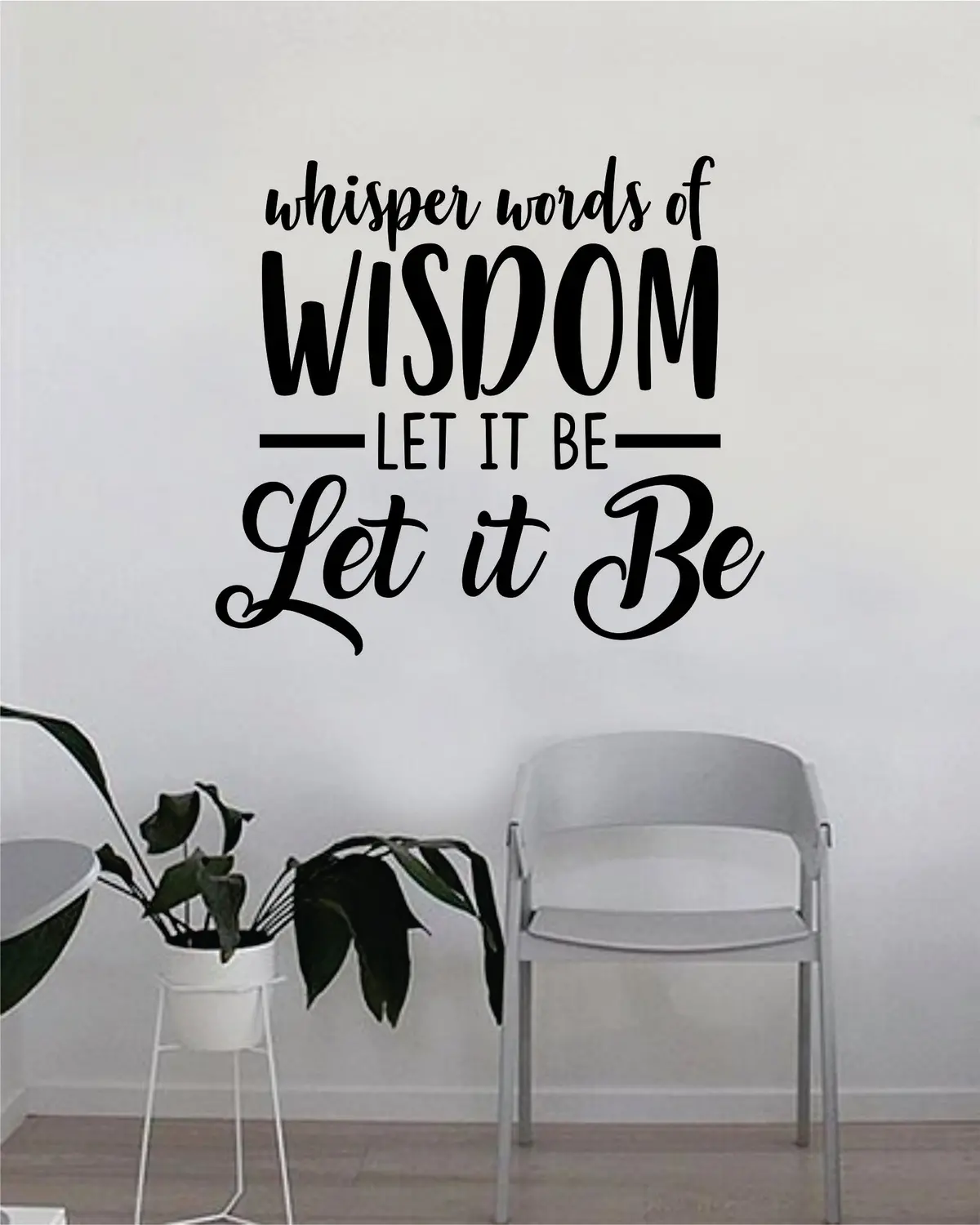 Whisper Words Of Wisdom Let It Be Quote Wall Decal Sticker Bedroom Living Room Vinyl Art Home Sticker Decoration Decor Teen Nursery Inspirational Beatles John Lennon Paul Mccartney 1