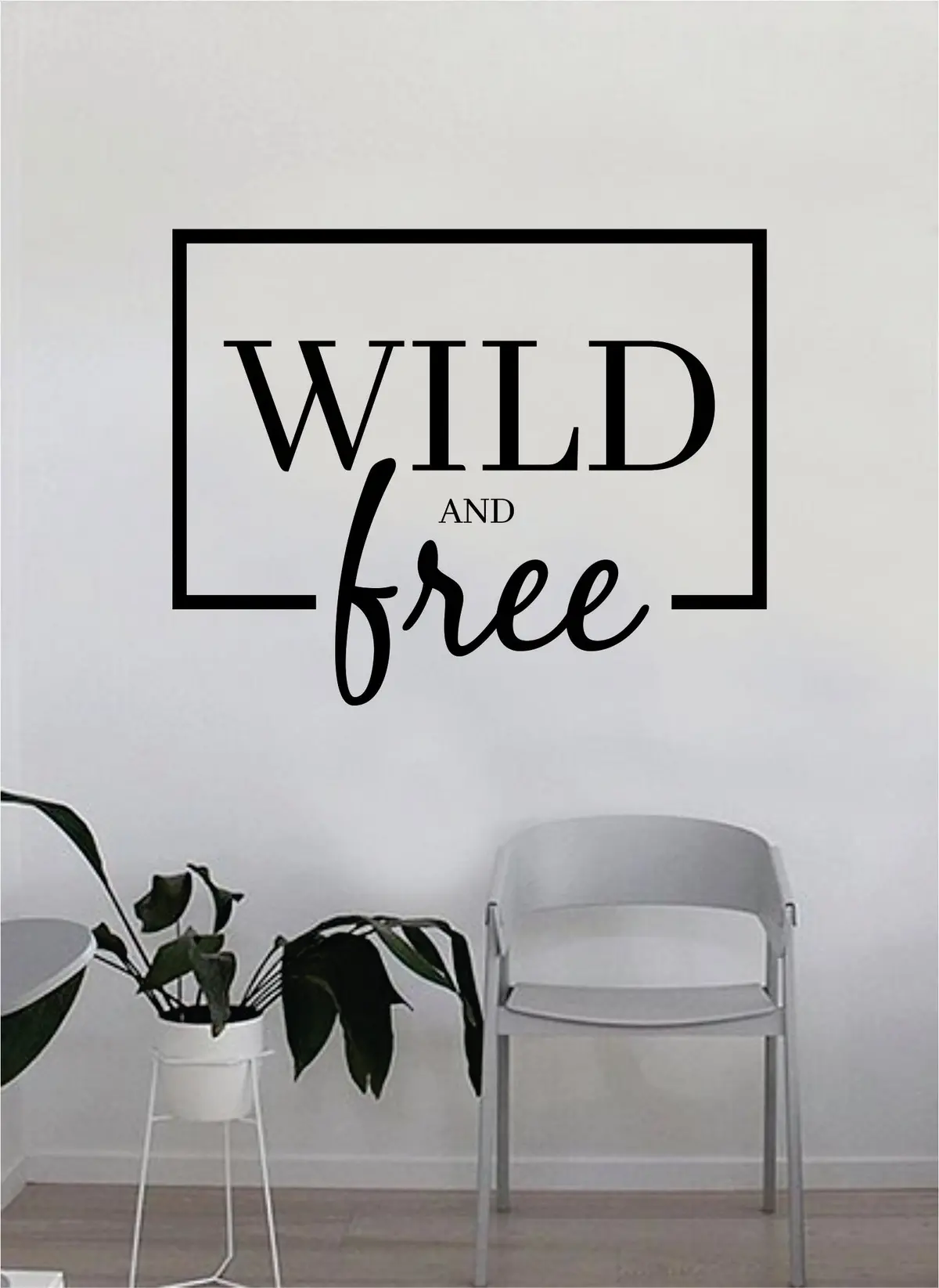 Wild And Free Box Decal Quote Home Room Decor Decoration Art Vinyl Sticker Inspirational Motivational Adventure Teen Travel Wanderlust Explore Family Trees Hike Camp Mountains Rv Van 1
