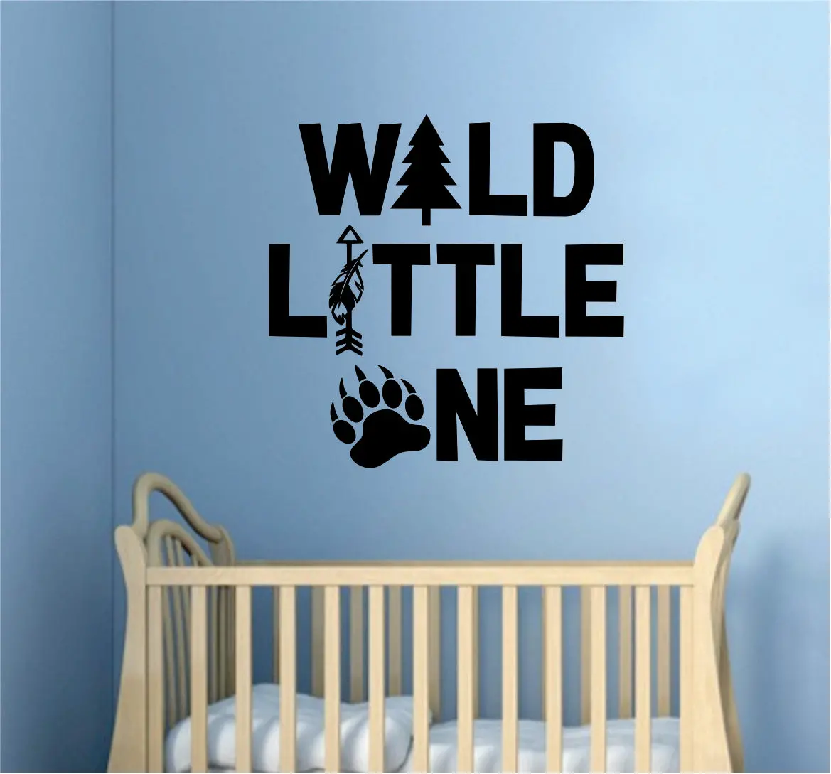 Wild Little One Decal Sticker Wall Vinyl Art Wall Bedroom Room Home Decor Inspirational Kids Baby Nursery Arrow Adventure Tree 1