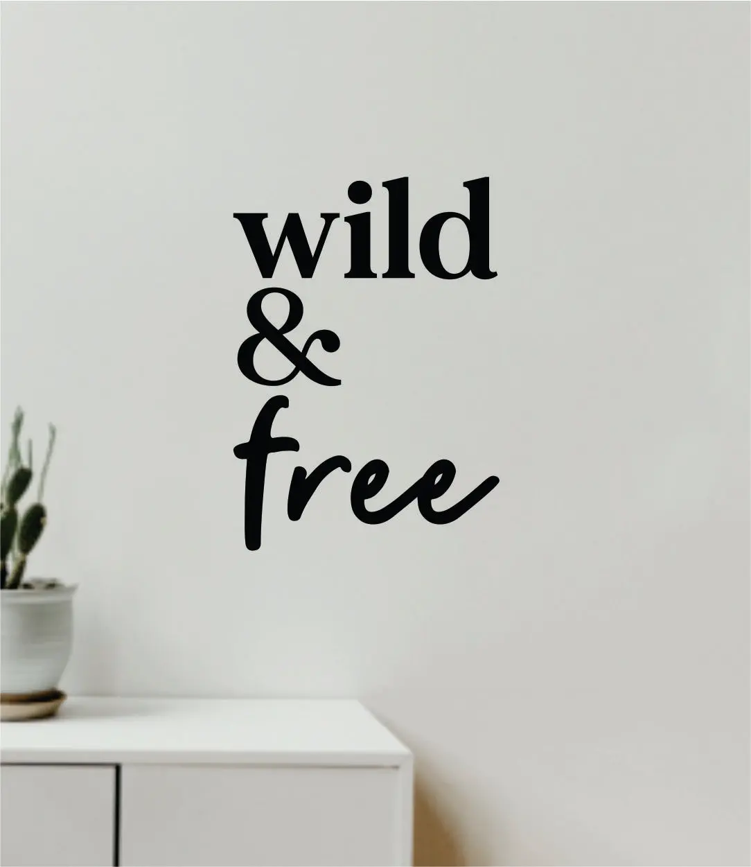 Wild And Free V2 Decal Sticker Quote Wall Vinyl Art Wall Bedroom Room Home Decor Inspirational Teen Baby Nursery Girls Playroom School Adventure Travel 1