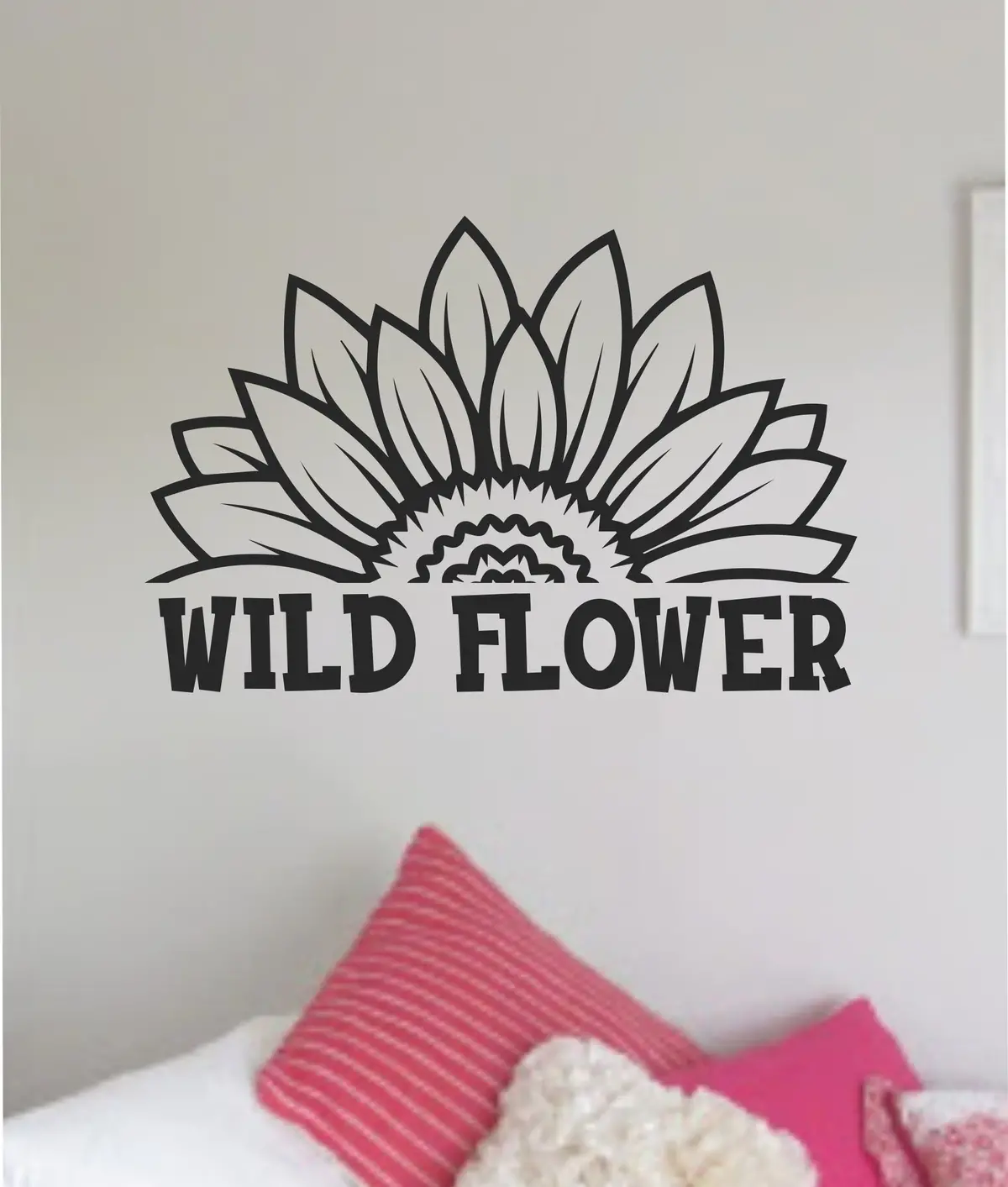 Wild Flower V2 Quote Wall Decal Sticker Vinyl Art Decor Bedroom Room Boy Girl Teen Inspirational Motivational School Nursery Women Nature Plants 1
