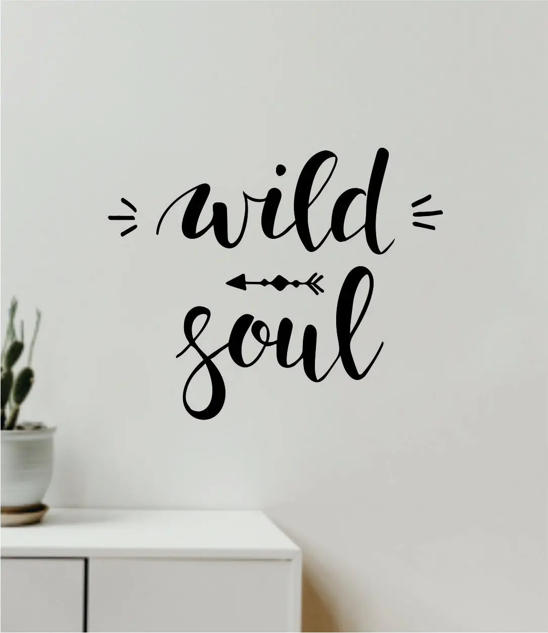 Wild Soul Arrow Decal Sticker Quote Wall Vinyl Art Wall Bedroom Room Home Decor Inspirational Teen Baby Nursery Girls Playroom School Adventure Travel 1