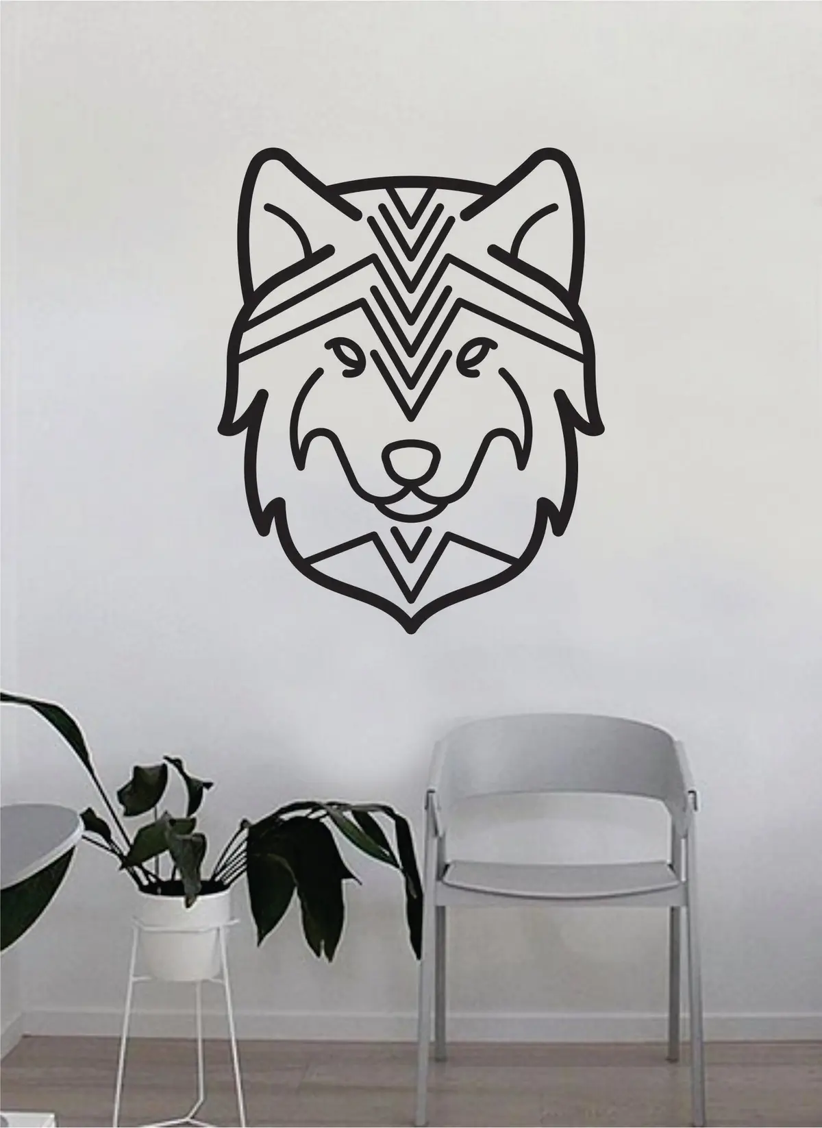 Wolf Face V3 Animal Design Decal Sticker Wall Vinyl Art Home Room Decor Bedroom Dog Boho Teen Kids Baby 1