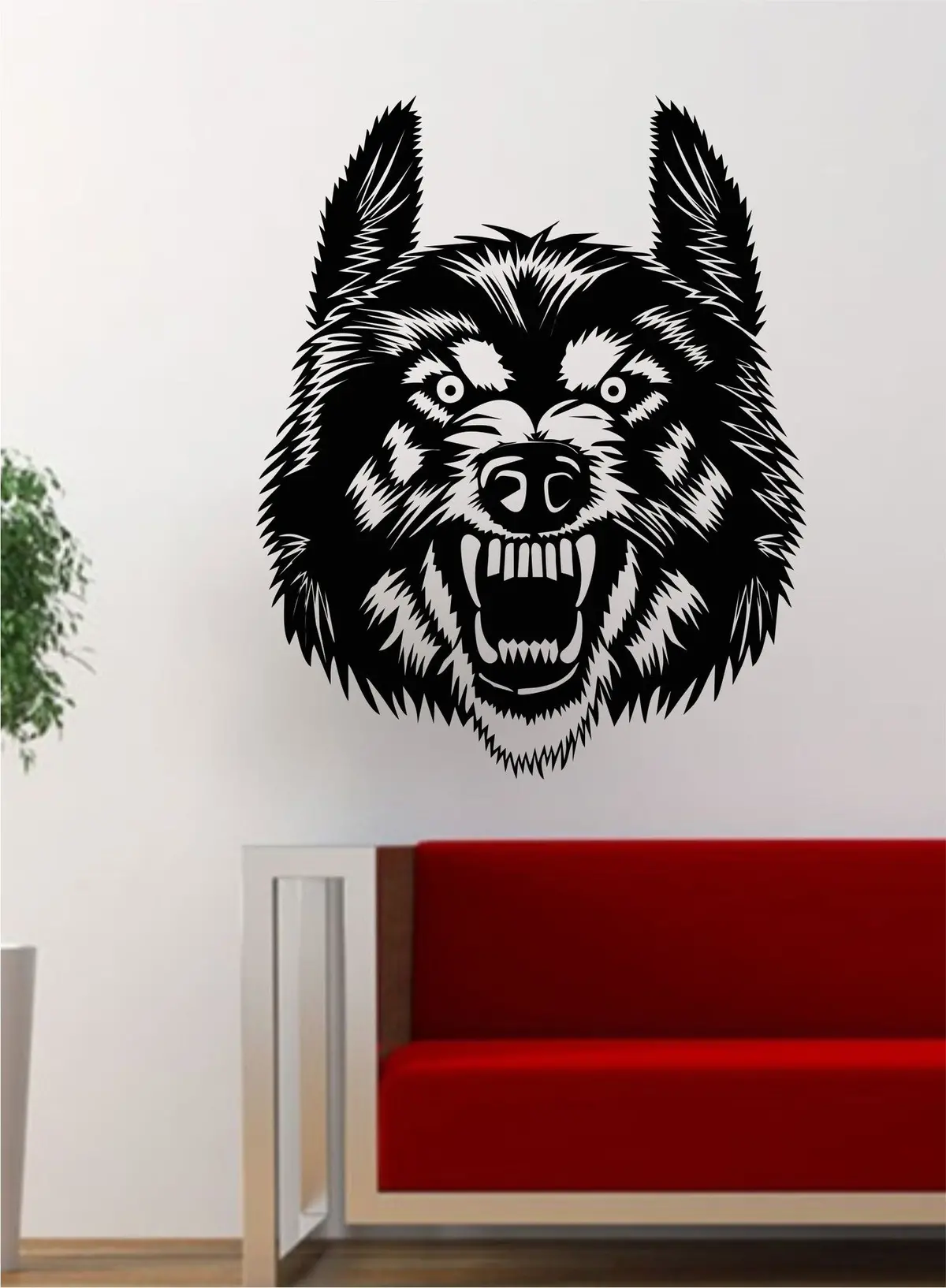 Wolf Face Animal Design Decal Sticker Wall Vinyl Art Home Room Decor 1