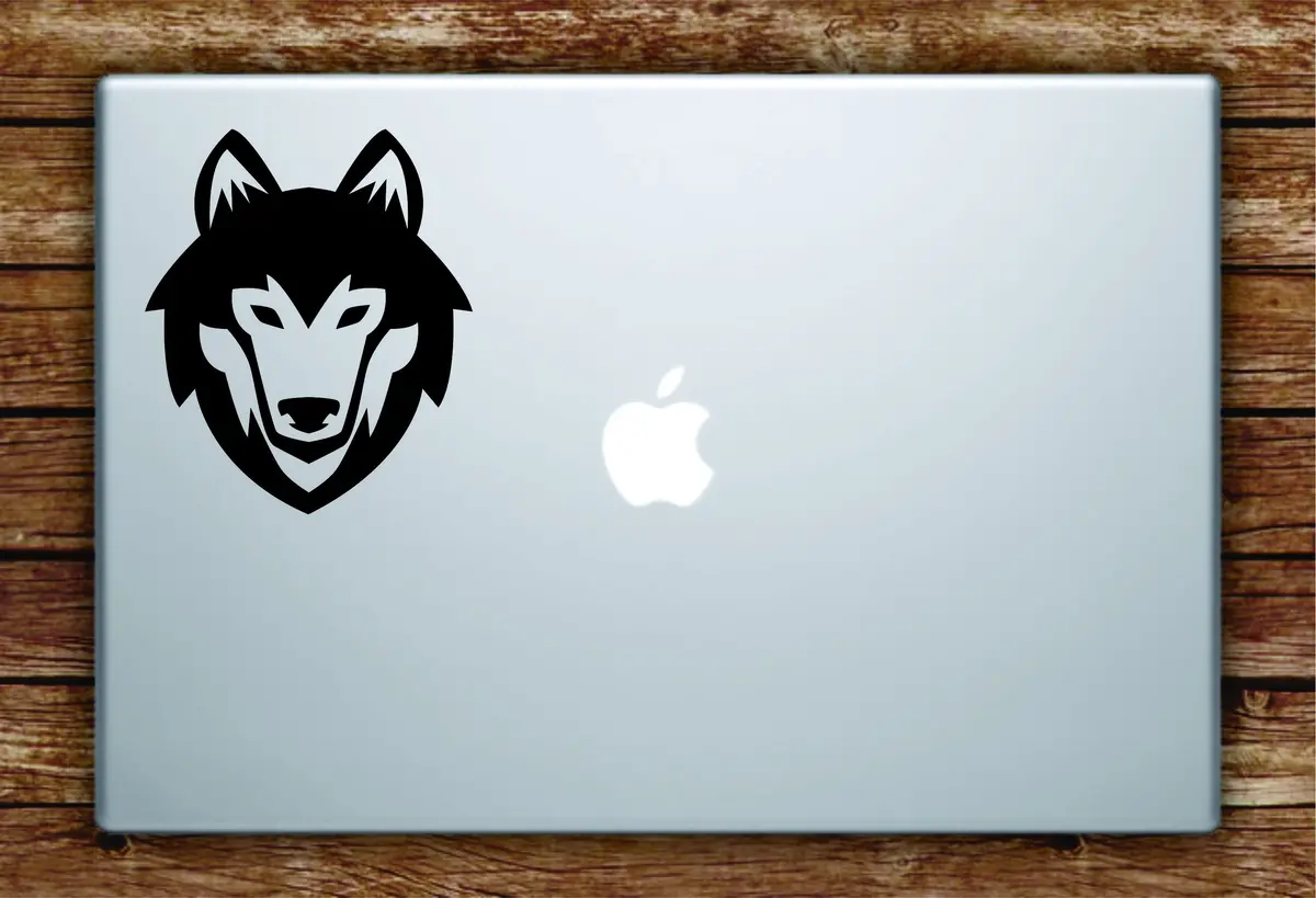 Wolf Face Laptop Apple Macbook Quote Wall Decal Sticker Art Vinyl Animal Dog 1