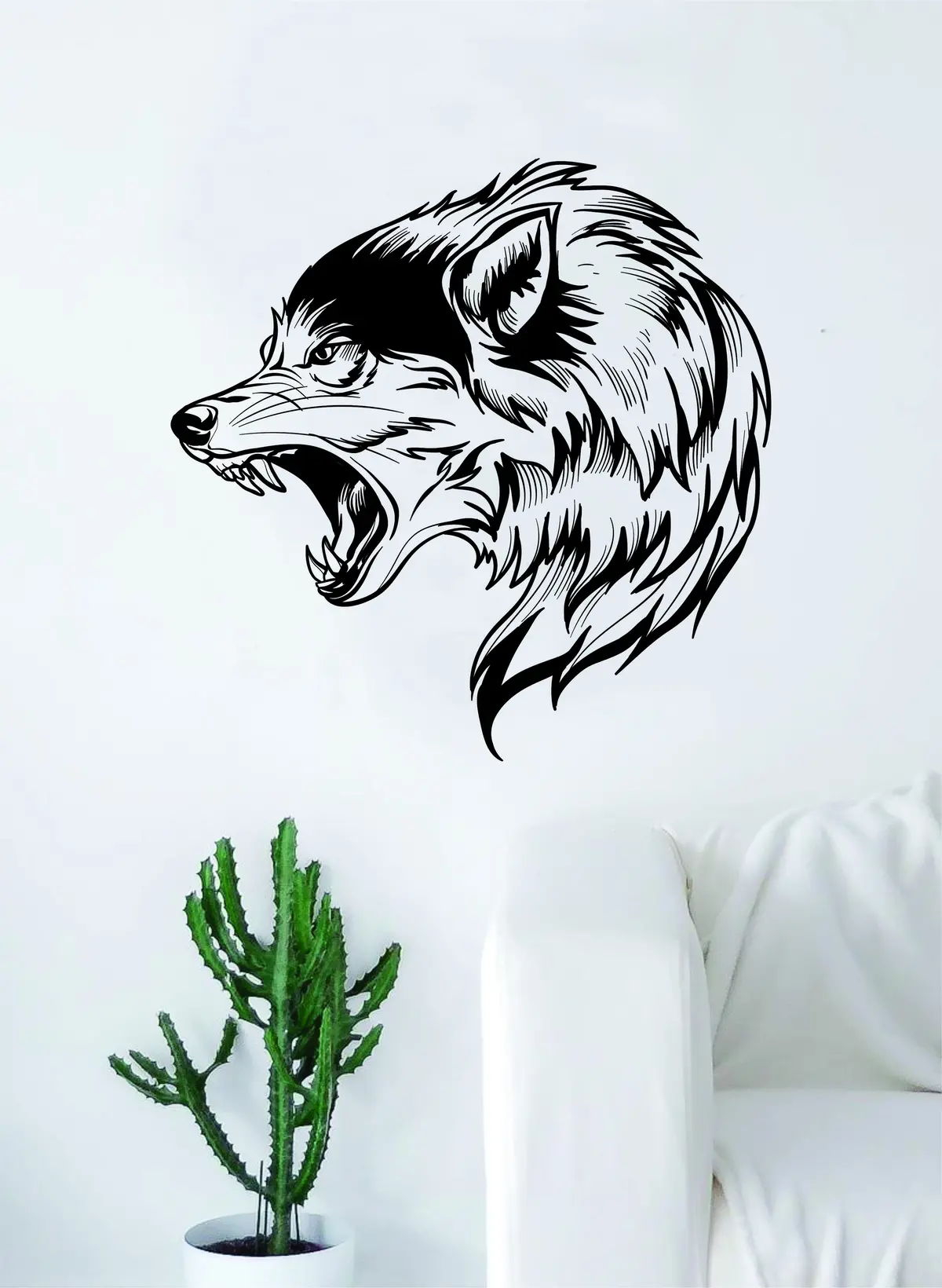 Wolf V5 Animal Design Decal Sticker Wall Vinyl Art Home Room Decor Dog Moon 1