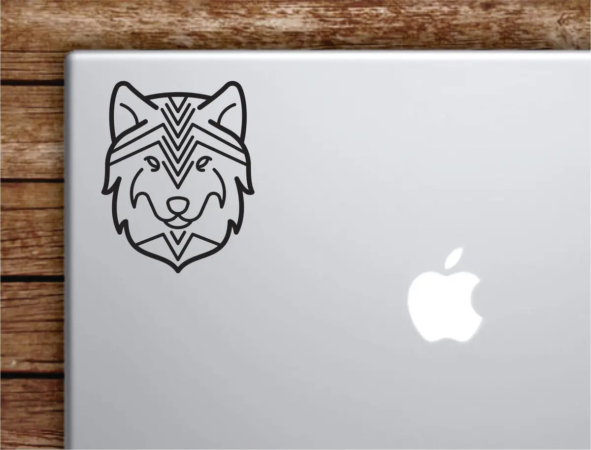 Wolf V2 Laptop Wall Decal Sticker Vinyl Art Quote Macbook Apple Decor Car Window Truck Teen Inspirational Girls Animals 1