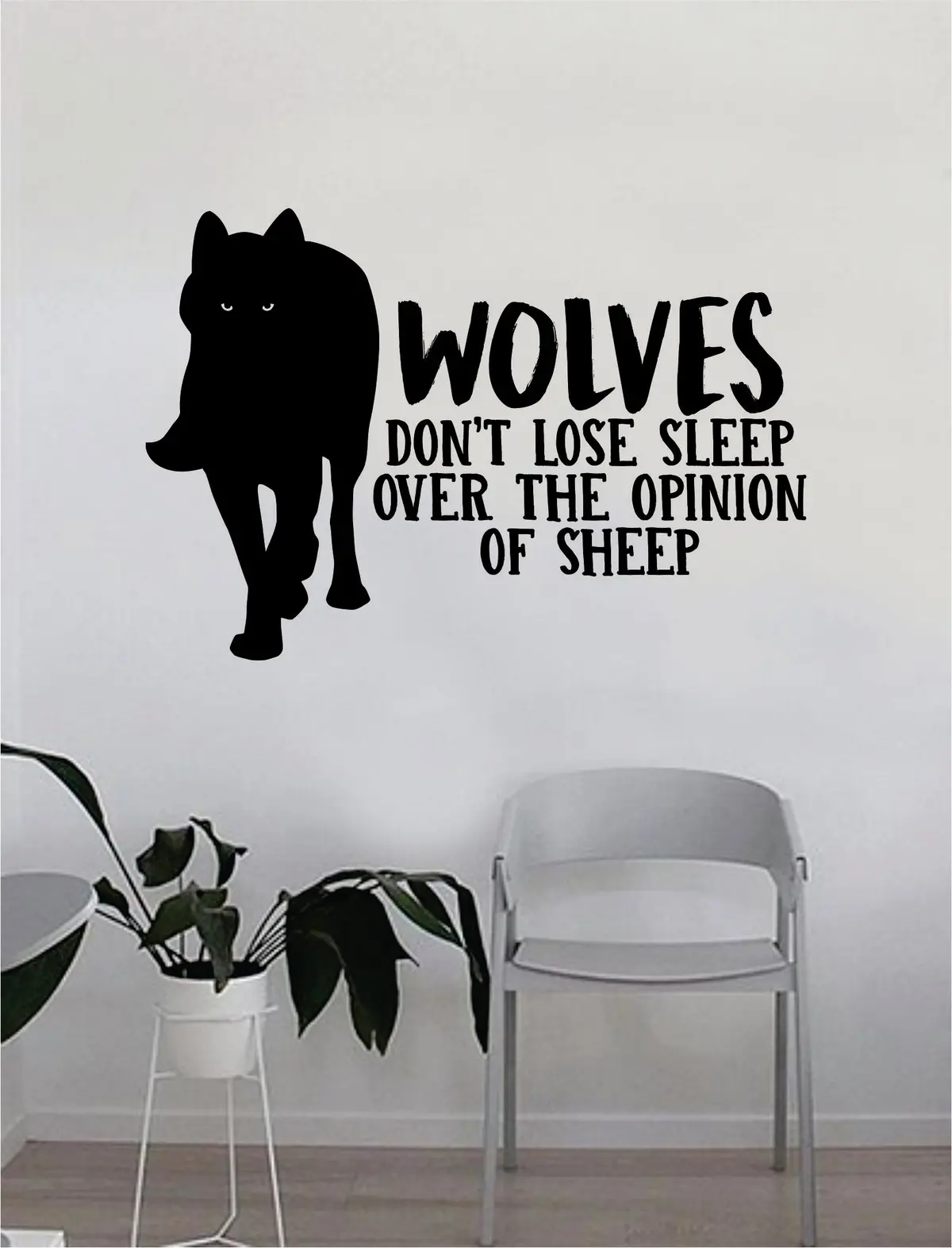 Wolves Don't Lose Sleep Over The Opinion Of Sheep Quote Fitness Health Work Out Decal Sticker Wall Vinyl Art Wall Bedroom Room Decor Decoration Lift Motivation Inspirational Gym Beast Animals 1