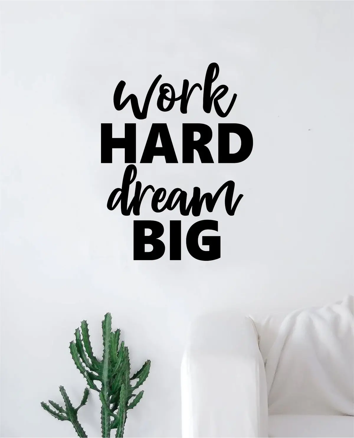 Work Hard Dream Big Wall Decal Sticker Vinyl Art Bedroom Living Room Decor Decoration Teen Quote Inspirational Motivational Adventure Journey Explore 1