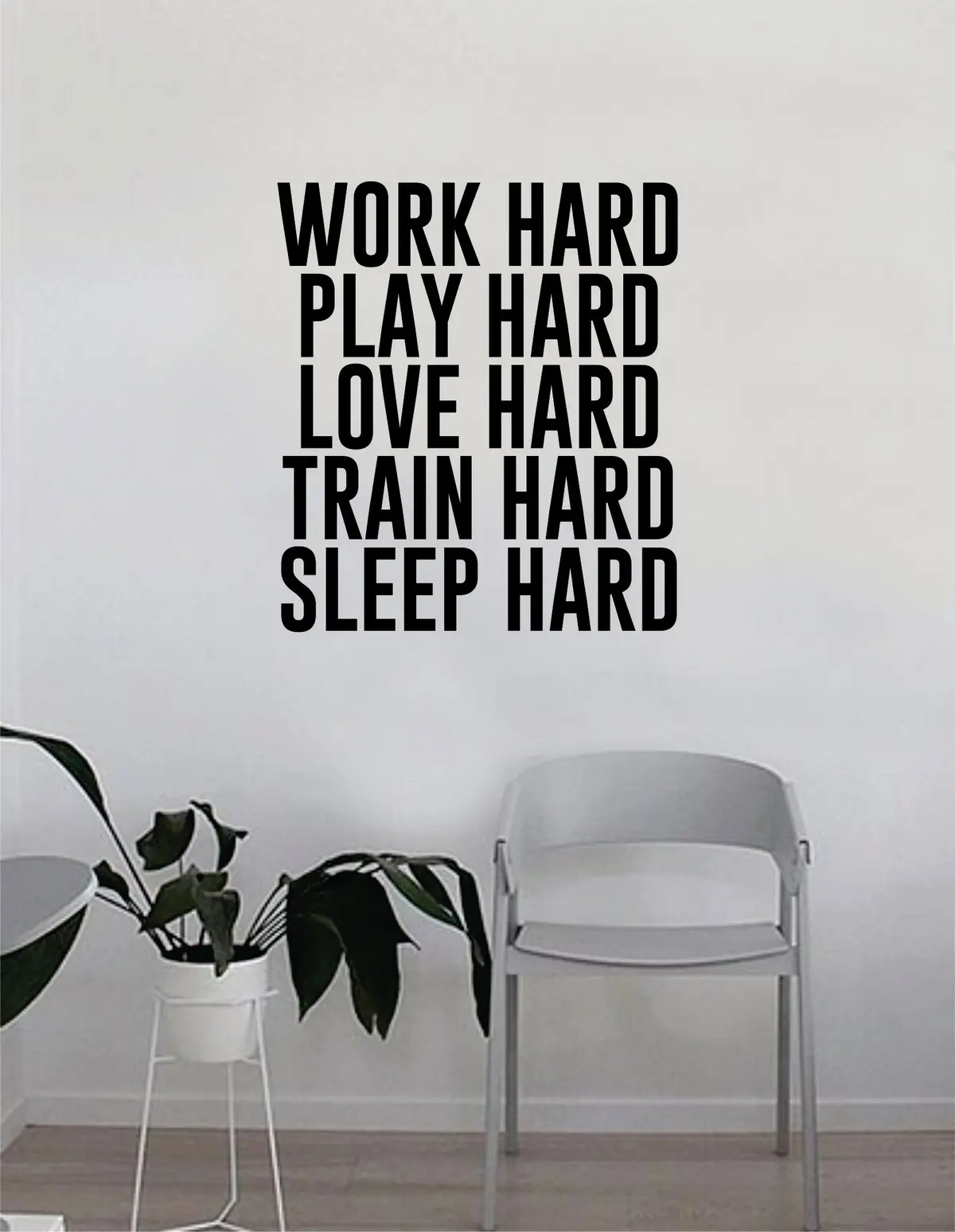 Work Hard Play Hard Quote Fitness Health Work Out Decal Sticker Wall Vinyl Art Wall Bedroom Room Decor Decorationlmotivation Inspirational Gym Sleep Train 1