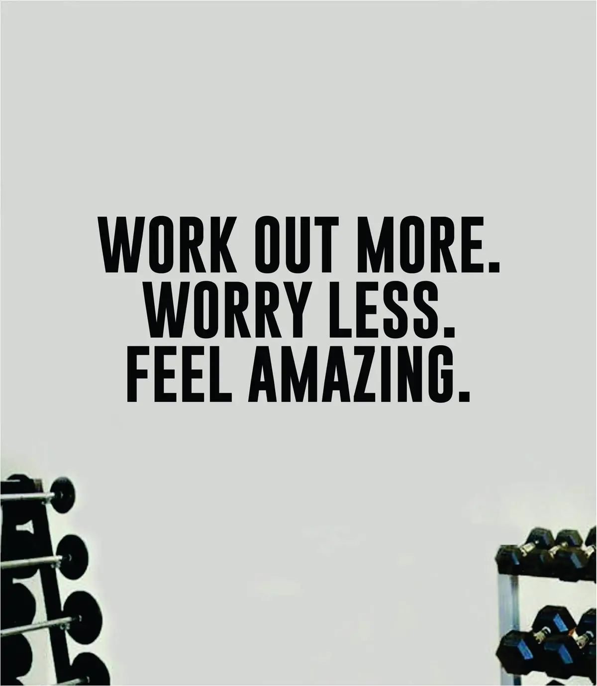 Work Out More Wall Decal Sticker Vinyl Art Wall Bedroom Room Home Decor Inspirational Motivational Teen Sports Gym Lift Weights Fitness Workout Men Girls Health Exercise 1