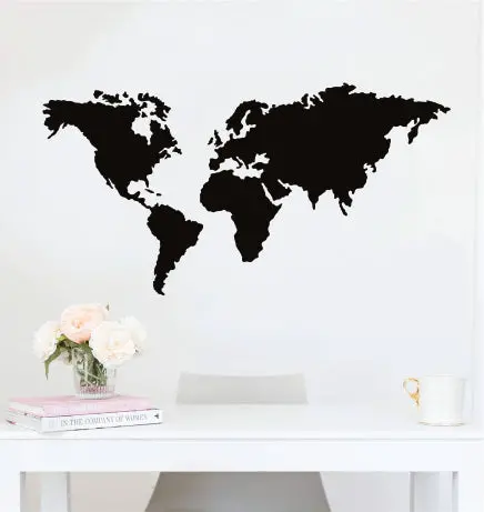 World Map Wall Decal Home Decor Vinyl Art Sticker Bedroom Quote Nursery Baby Teen Boy Girl School Teacher Classroom Adventure Travel 1
