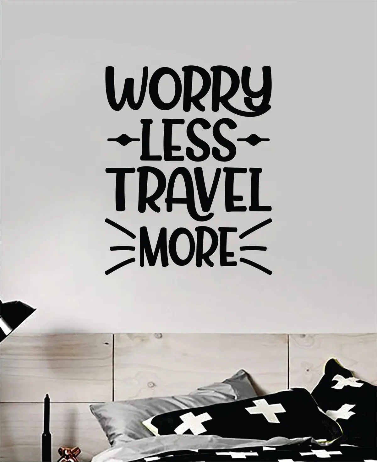 Worry Less Travel More Quote Wall Decal Home Decor Art Sticker Vinyl Bedroom Boy Girl Teen Wanderlust Adventure School Nursery 1