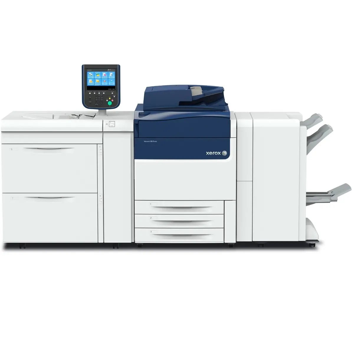 $295/Month Xerox Versant 80 Digital Press Color Production Printer Copier Scanner, High Capacity Feeder, Workstation Fiery, Lct, Booklet Maker 1