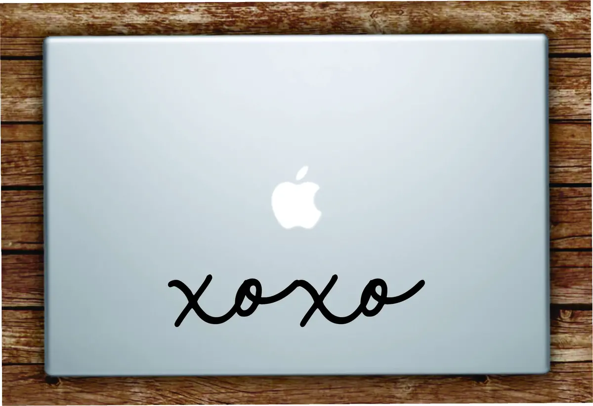 Xoxo Laptop Apple Macbook Quote Wall Decal Sticker Art Vinyl Beautiful Inspirational Girls Hugs Kisses Cute 1