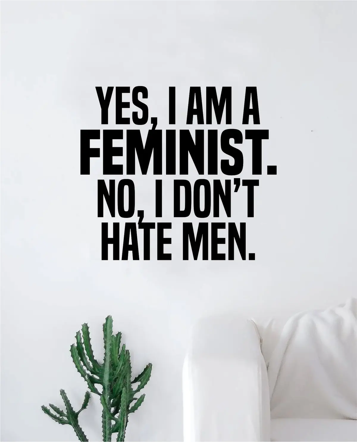Yes I Am A Feminist Decal Sticker Wall Vinyl Art Wall Bedroom Room Decor Motivational Inspirational Teen Girls Feminism 1