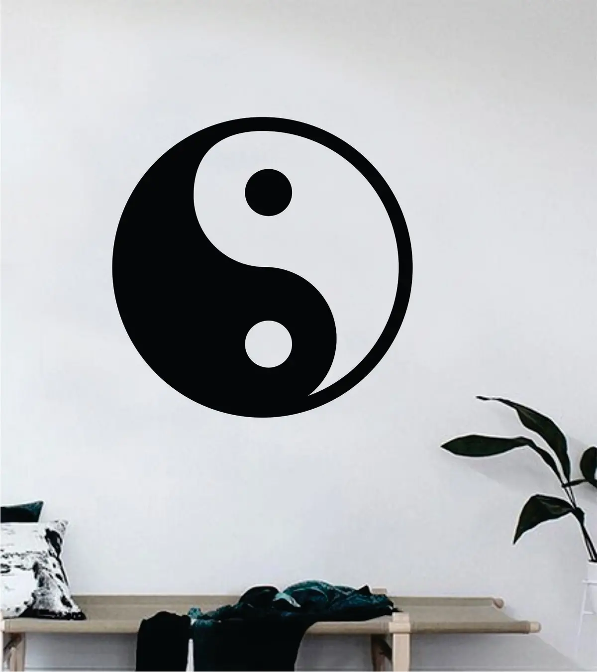 Yin Yang Big Quote Wall Decal Sticker Decor Vinyl Art Bedroom Teen Good Vibes Happy Yoga Balance Namaste 1