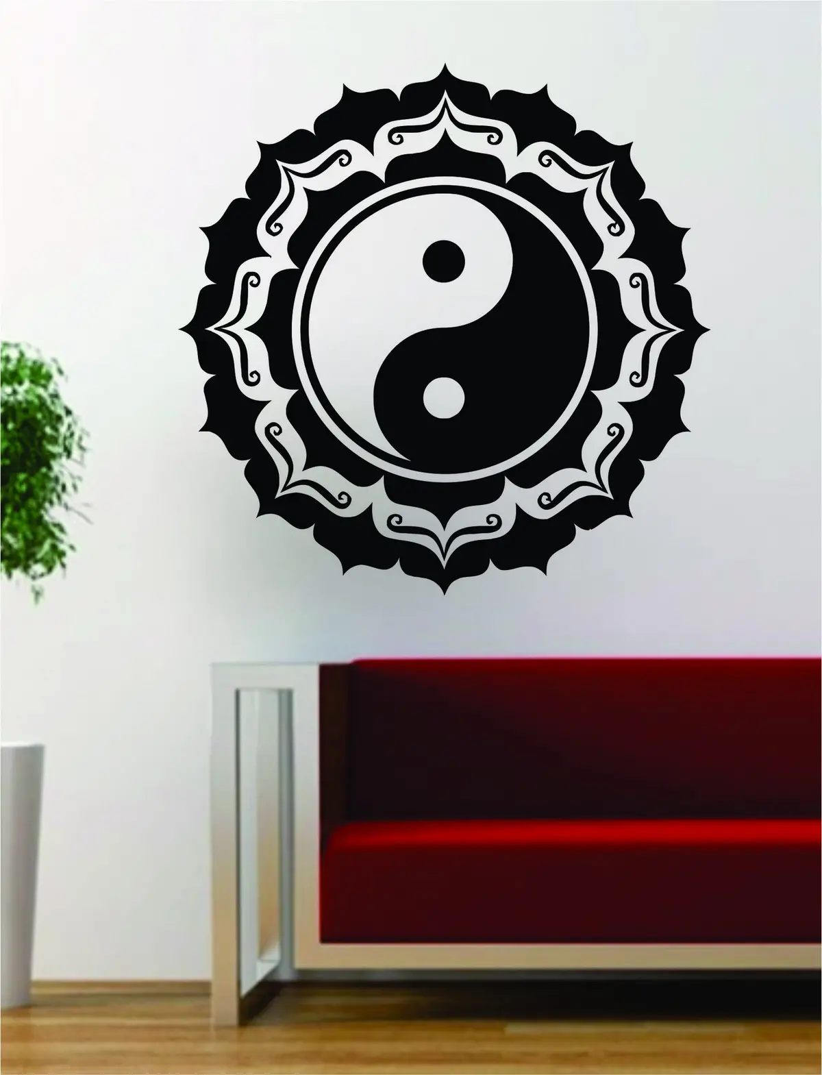 Mandala Yin Yang Version 3 Decal Sticker Wall Vinyl Art Design Home Decor 1
