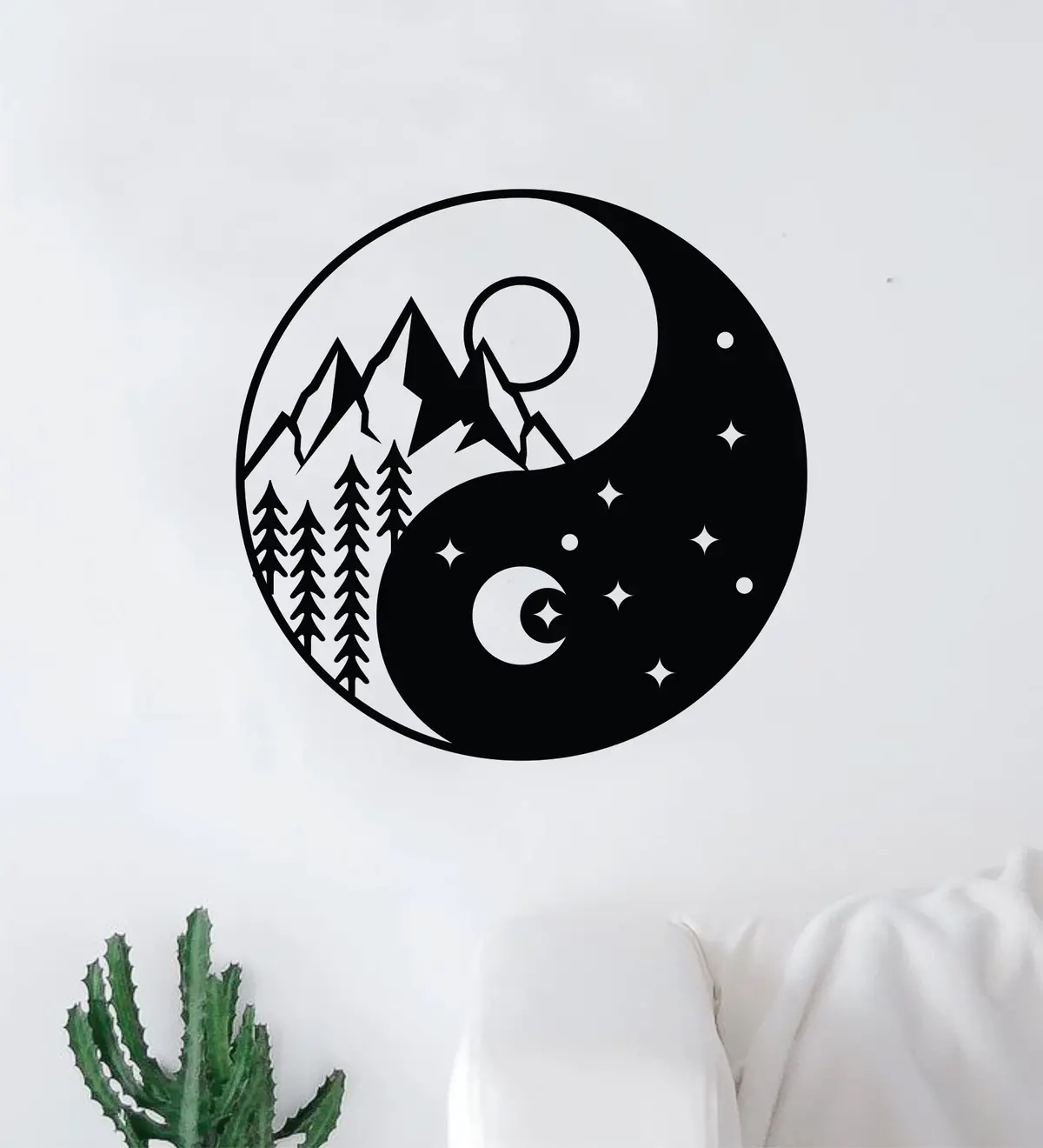 Yin Yang Adventure V2 Wall Decal Home Decor Vinyl Sticker Art Bedroom Room Girls Mountains Travel Rv Camp Wanderlust 1