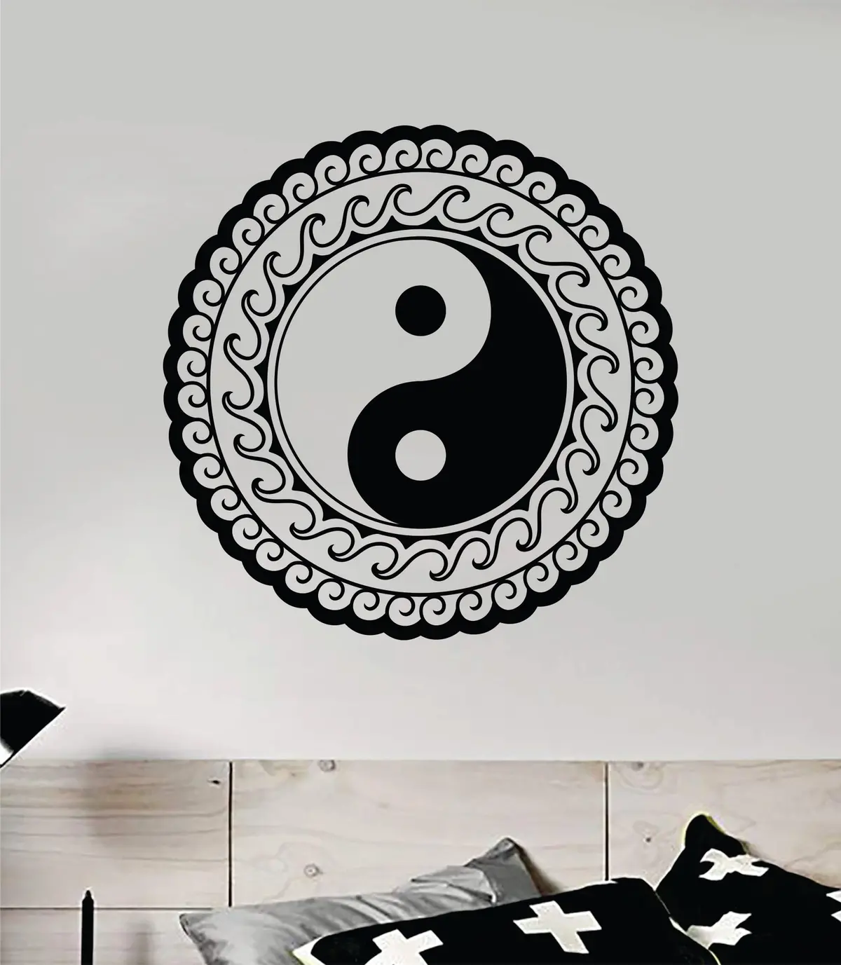 Yin Yang V3 Wall Decal Sticker Decor Vinyl Art Bedroom Girls Good Vibes Happy Yoga Balance Namaste Meditate Mandala 1