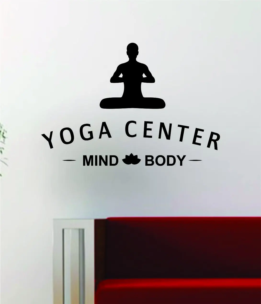 Yoga Center Decal Sticker Wall Vinyl Art Words Decor Meditation Lotus Flower 1