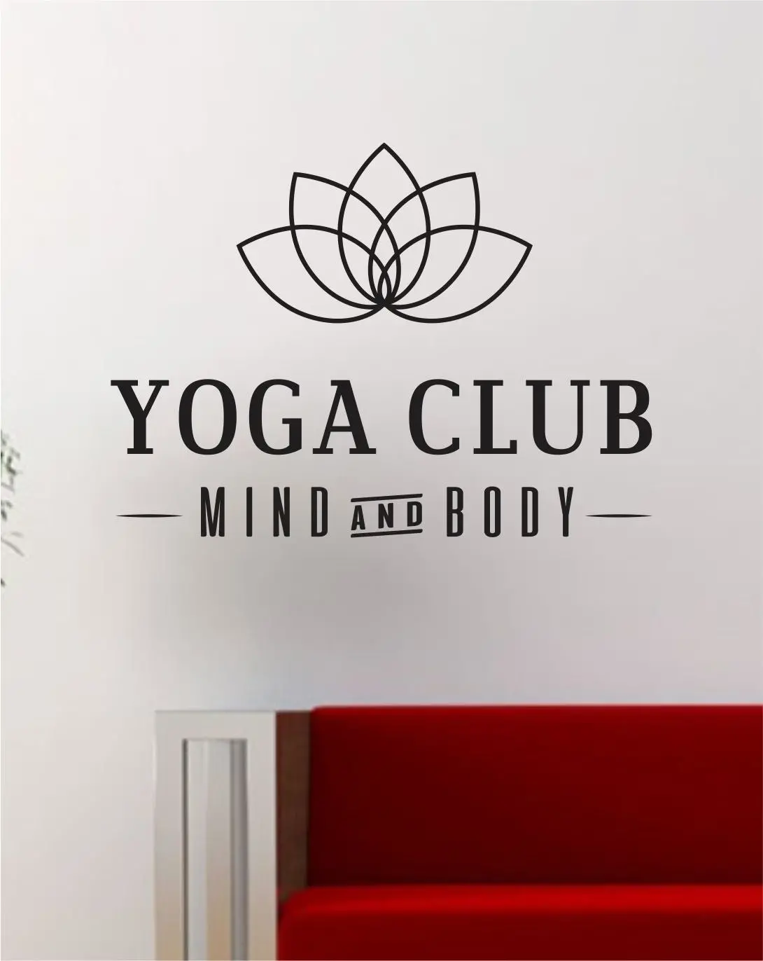 Yoga Club Decal Sticker Wall Vinyl Art Words Decor Meditation Lotus Flower 1