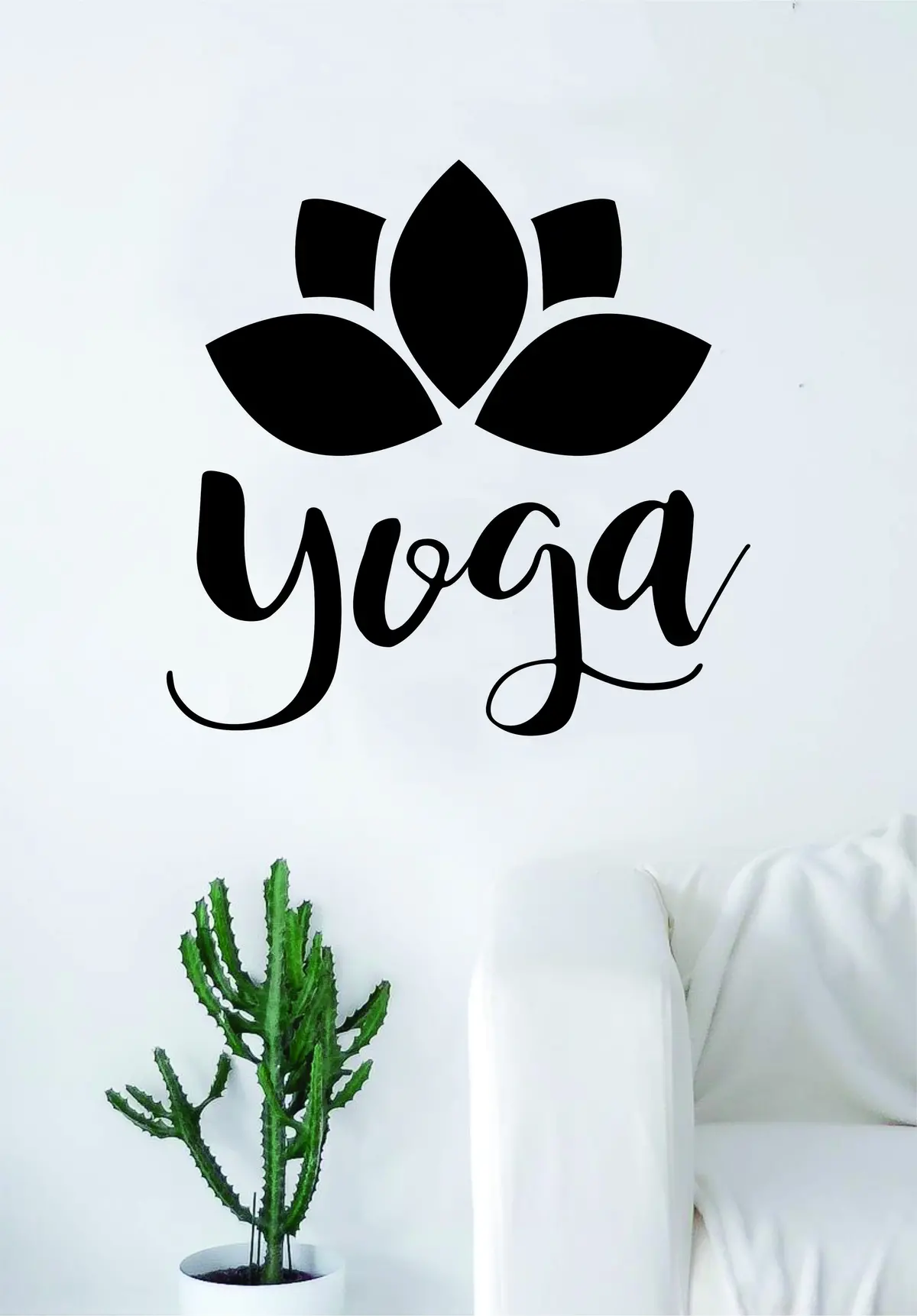 Yoga Lotus Flower Quote Decal Sticker Wall Vinyl Art Decor Namaste Mandala Om Meditate Zen Buddha 1