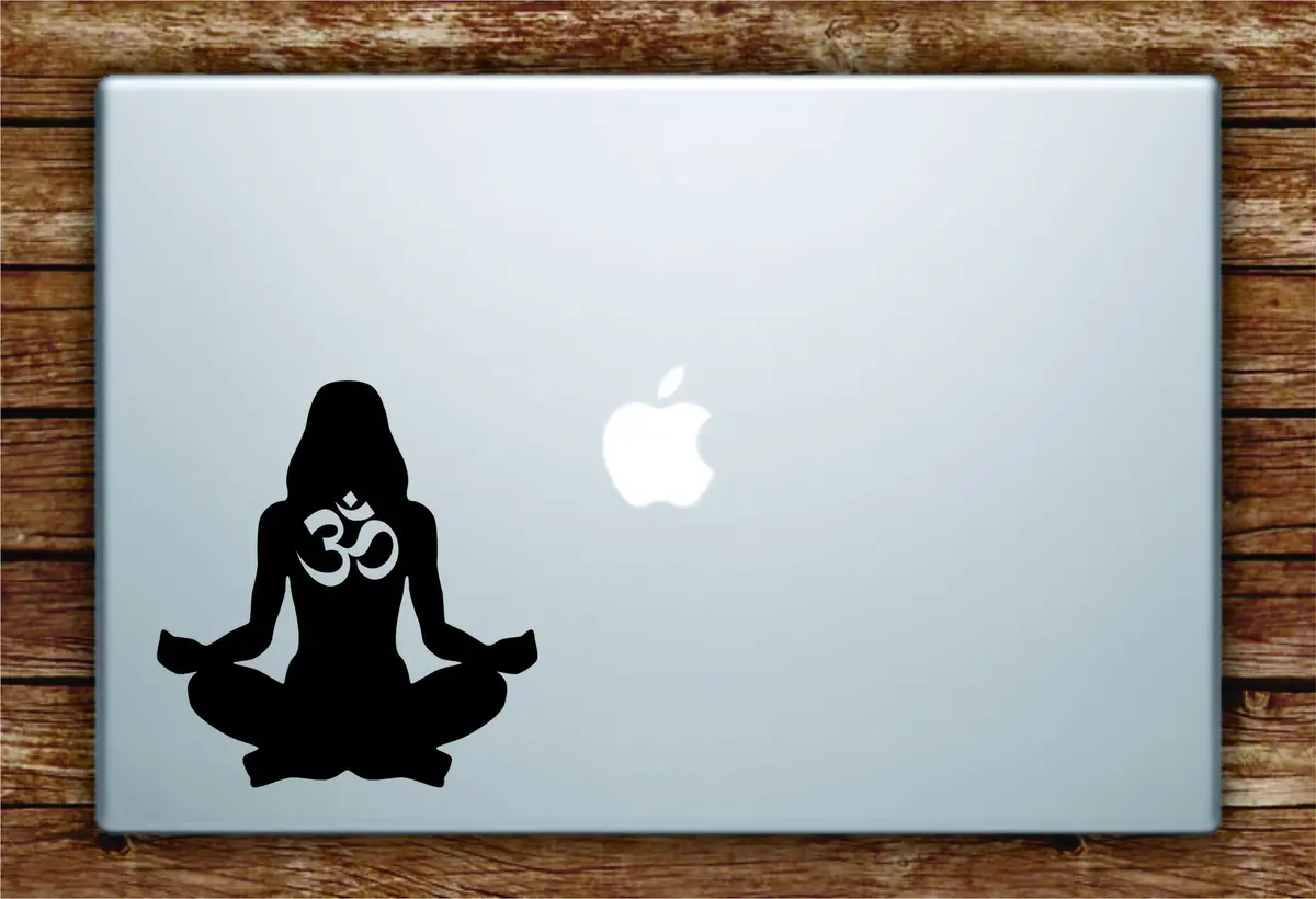 Yoga Om Silhouette Laptop Decal Sticker Vinyl Art Quote Macbook Apple Decor Mandala 1