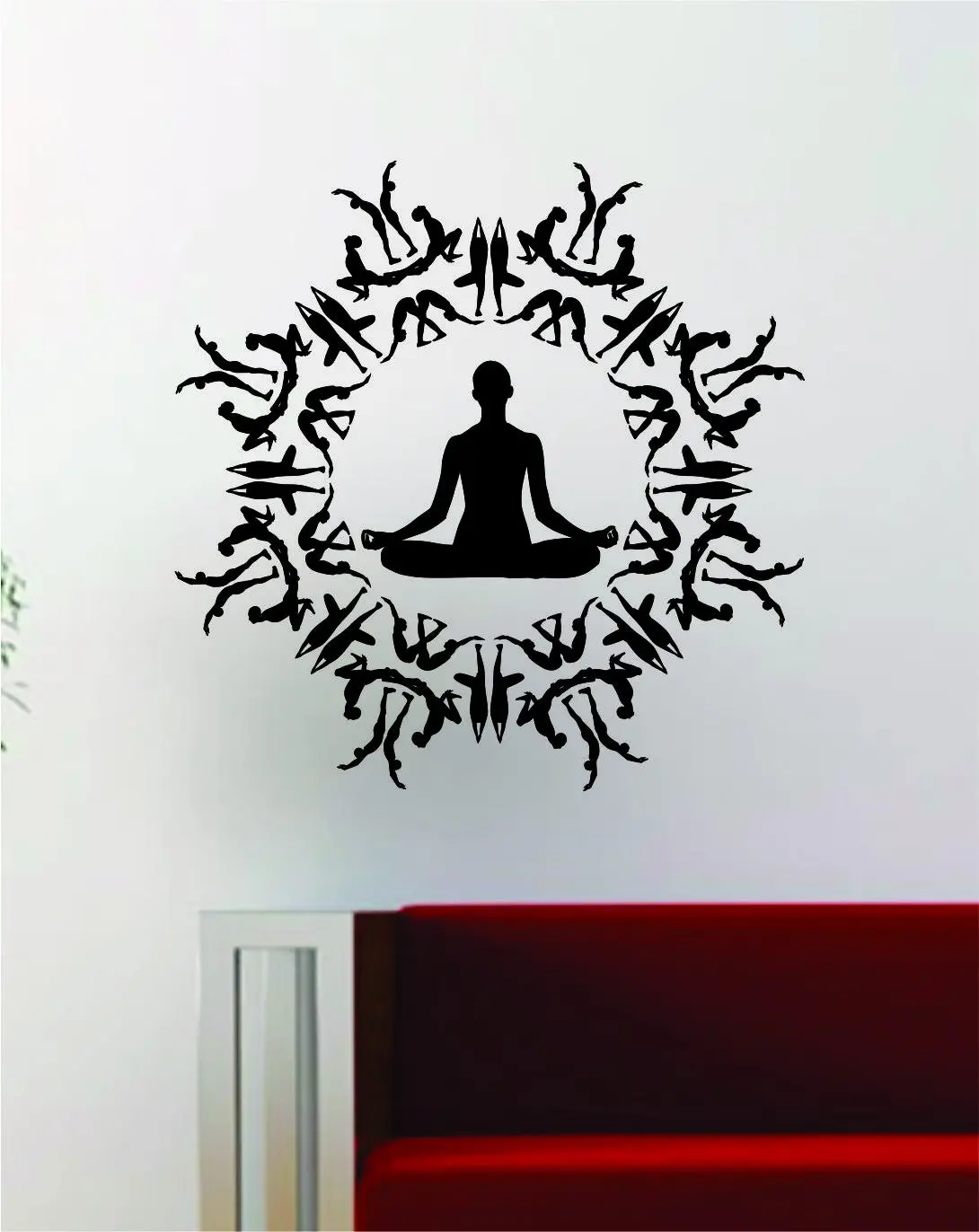 Yoga Poses Design Decal Sticker Wall Vinyl Art Words Decor Meditation Fitness 1