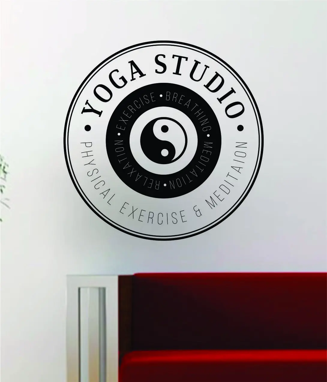 Yoga Studio V2 Decal Sticker Wall Vinyl Art Words Decor Meditation Yin Yang 1