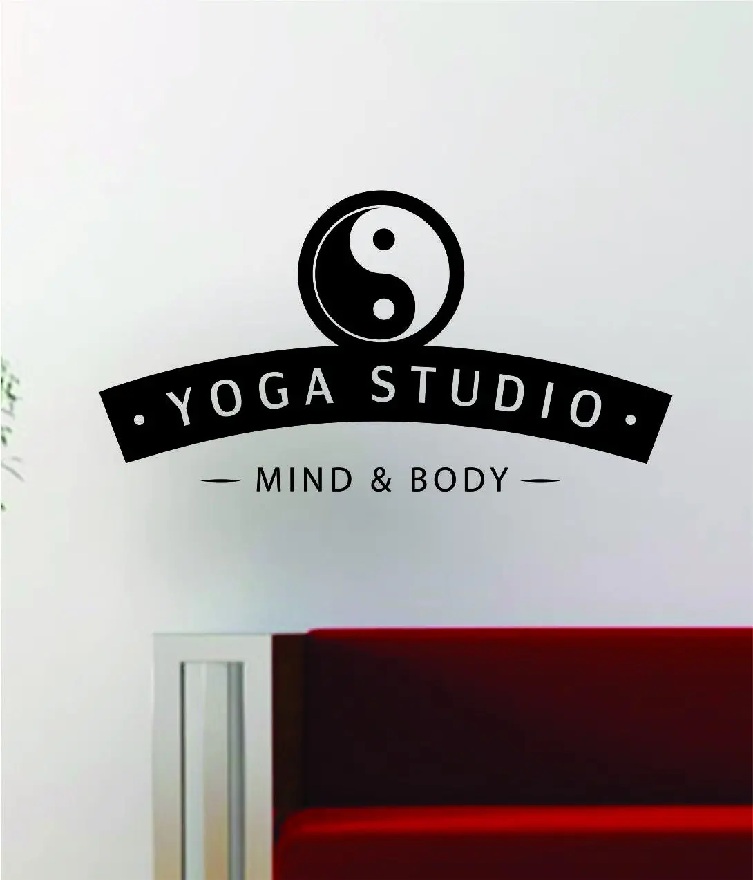 Yoga Studio V3 Decal Sticker Wall Vinyl Art Words Decor Meditation Yin Yang 1