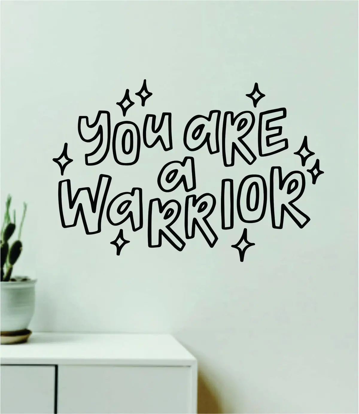 You Are A Warrior Wall Decal Home Decor Art Sticker Vinyl Quote Inspirational Positive Affirmation Mental Health 1