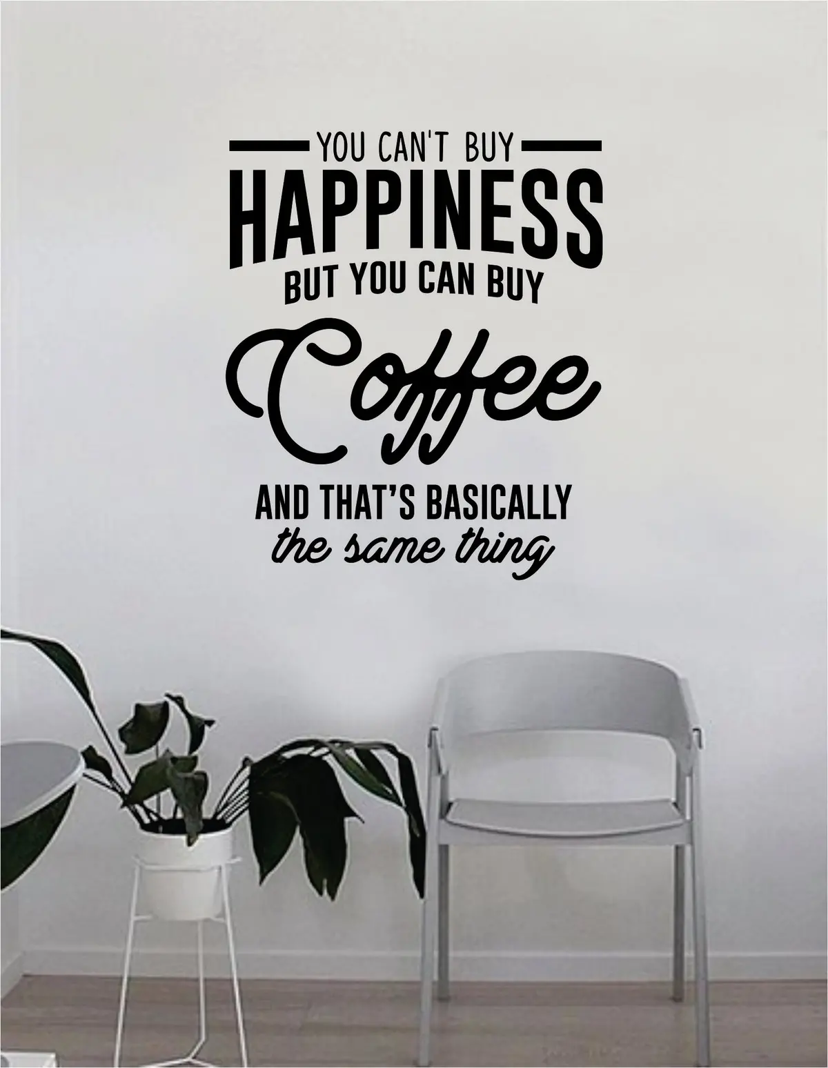 You Can't Buy Happiness But You Can Buy Coffee Quote Wall Decal Sticker Bedroom Living Room Art Vinyl Beautiful Decor Kitchen Cute Shop Morning Funny Java 1