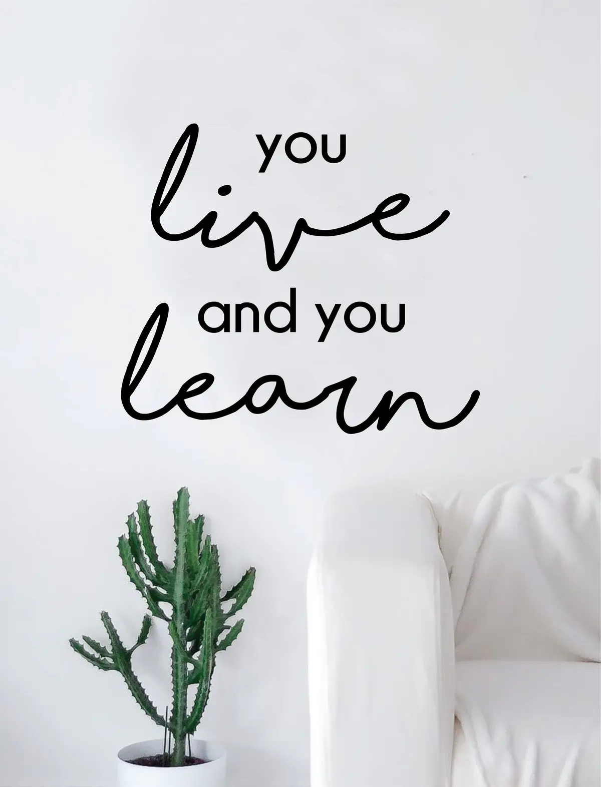 You Live And You Learn Decal Sticker Wall Vinyl Art Home Room Decor Inspirational Quote 1