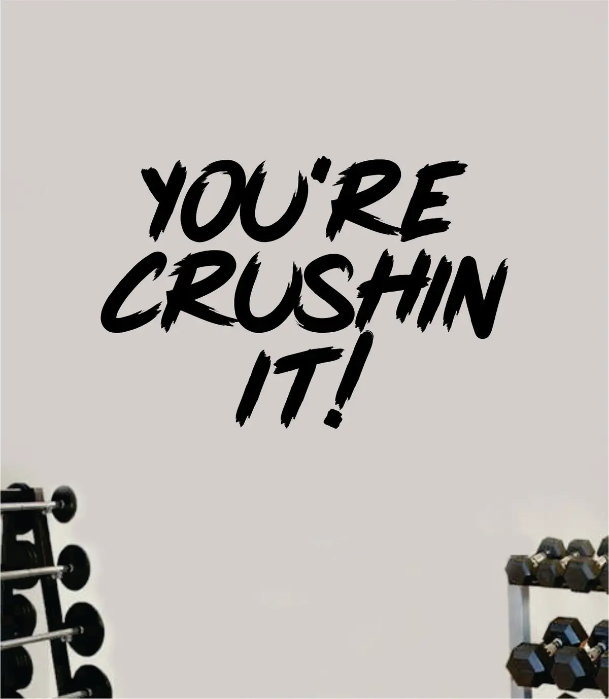 You're Crushin It Decal Sticker Wall Vinyl Art Wall Bedroom Room Decor Motivational Inspirational Teen Sports Gym Fitness Exercise Health Girls Squat Train Beast 1