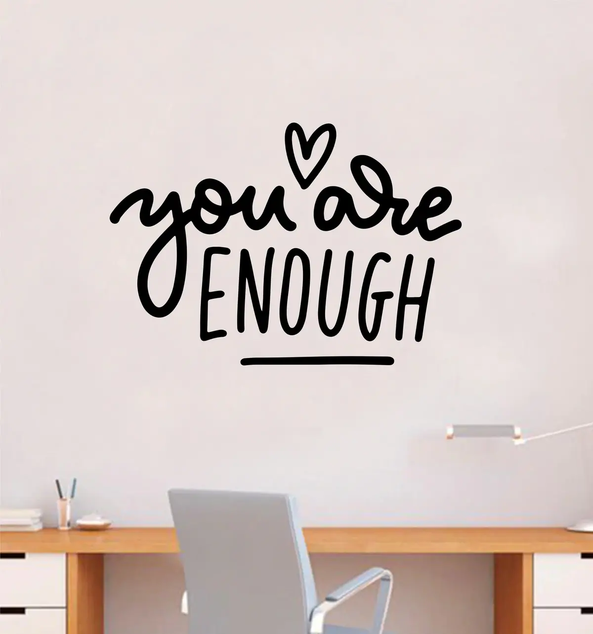 You Are Enough V2 Quote Wall Decal Sticker Vinyl Decor Room Bedroom Nursery Positive Affirmations Girls Teen School 1