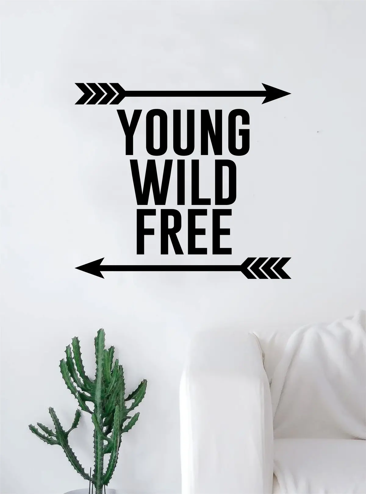 Young Wild Free Arrows Quote Decal Sticker Wall Vinyl Art Home Decor Inspirational Beautiful Adventure Travel 1